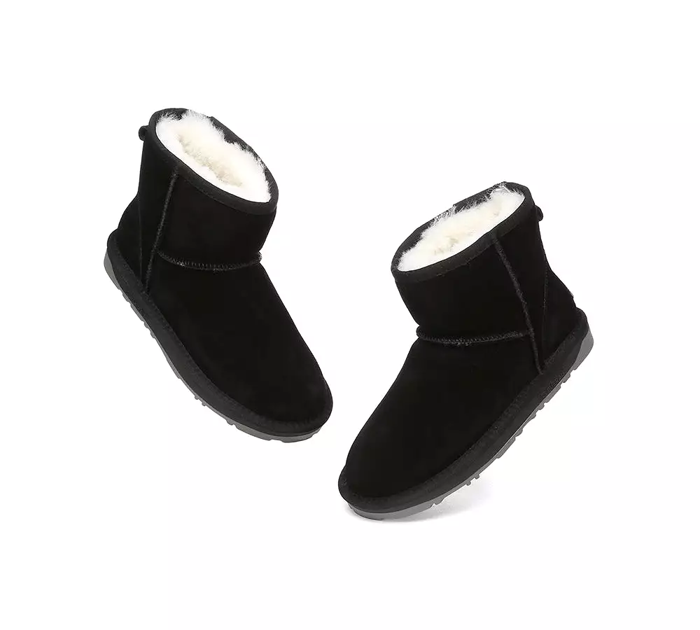 EVERAU UGG Sheepskin Wool Ankle Boots Mini Classic Suede