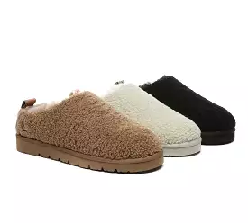 EVERAU UGG Sheepskin Wool Plush Ankle Slippers Teddycozy