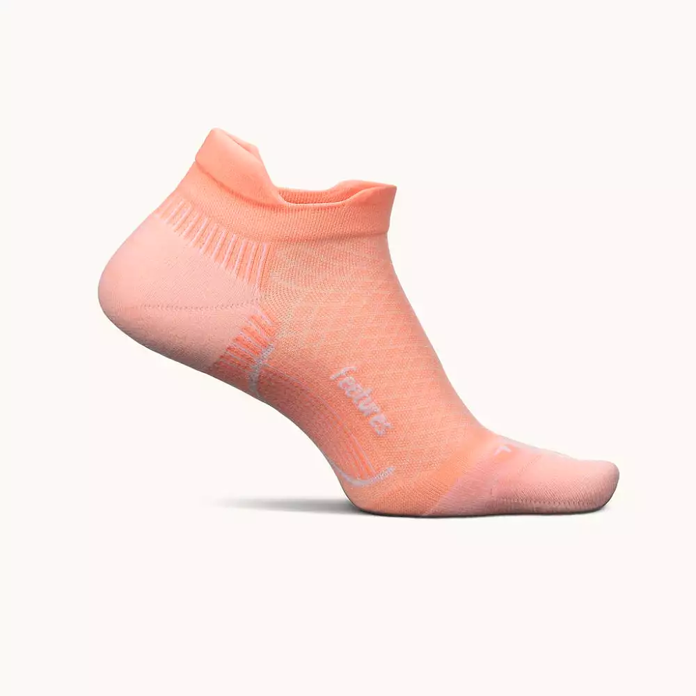 Feetures Plantar Fasciitis Relief Sock Light Cushion No Show Tab - Power Peach