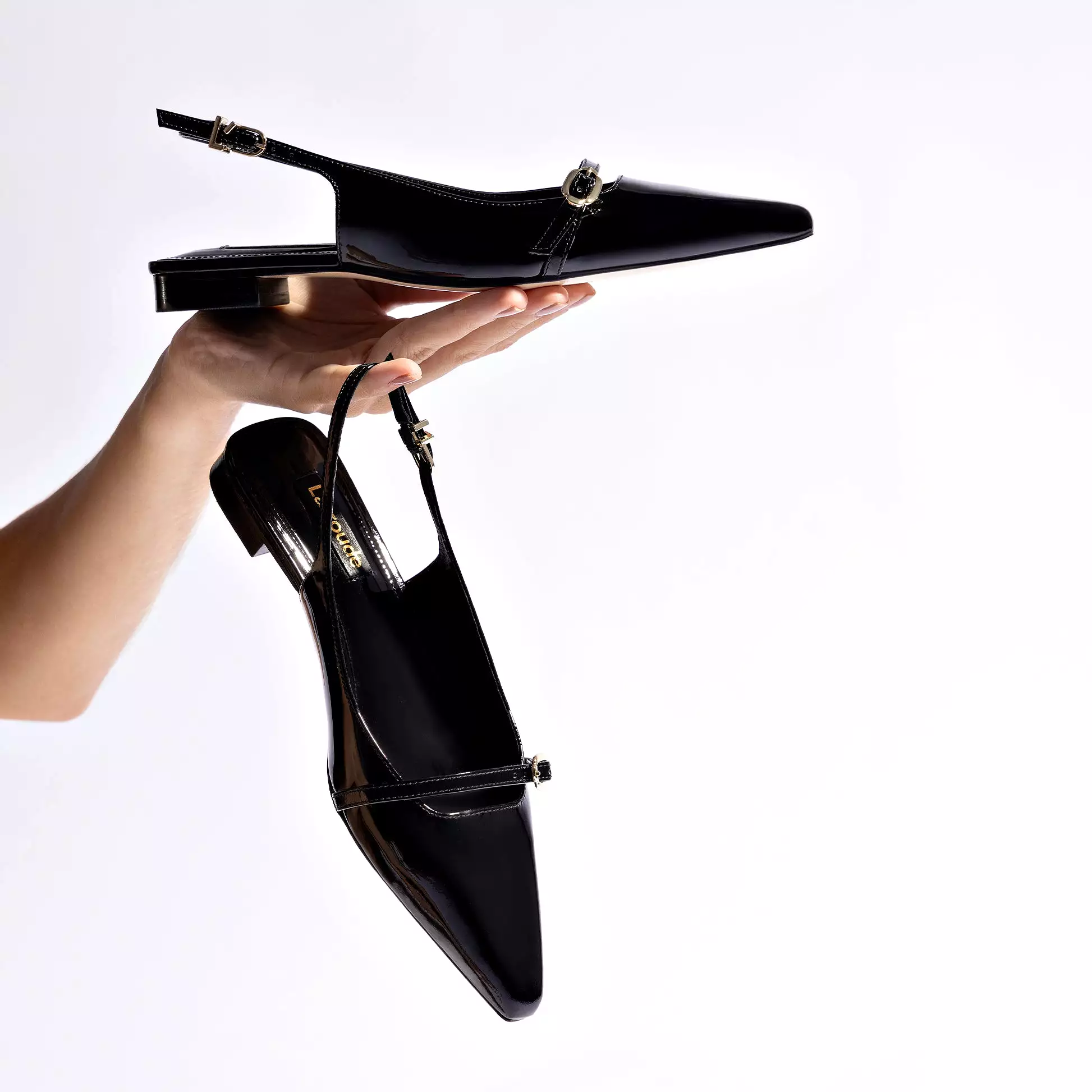 Ines Flat In Black Patent Leather