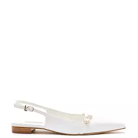 Ines Flat In White Patent Leather