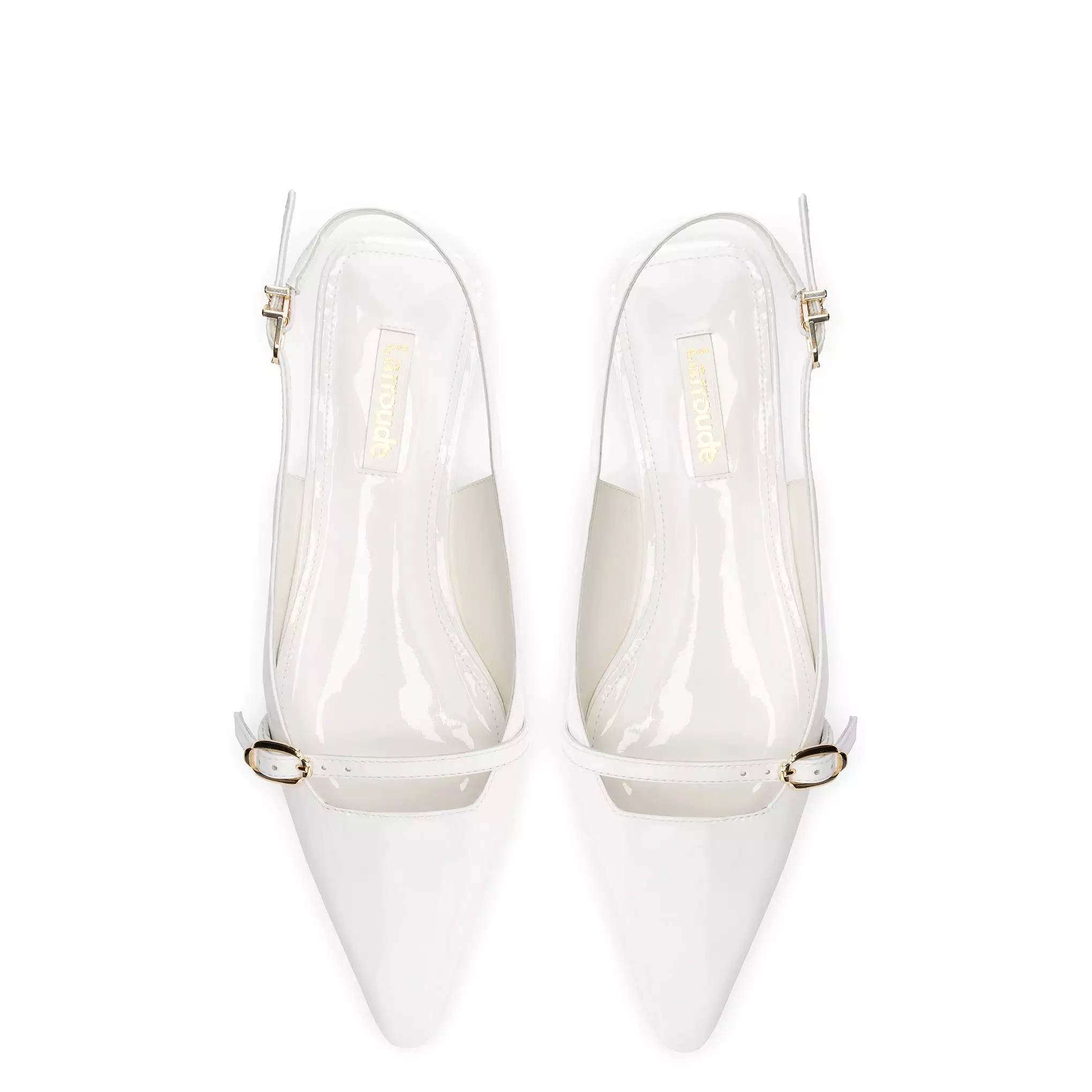 Ines Flat In White Patent Leather