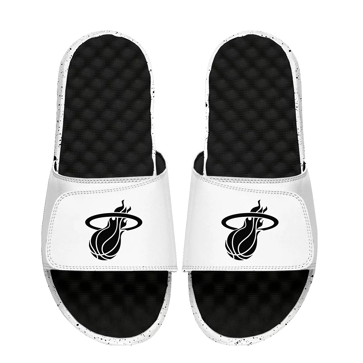 Islide Miami HEAT Logo Black & White Sandals