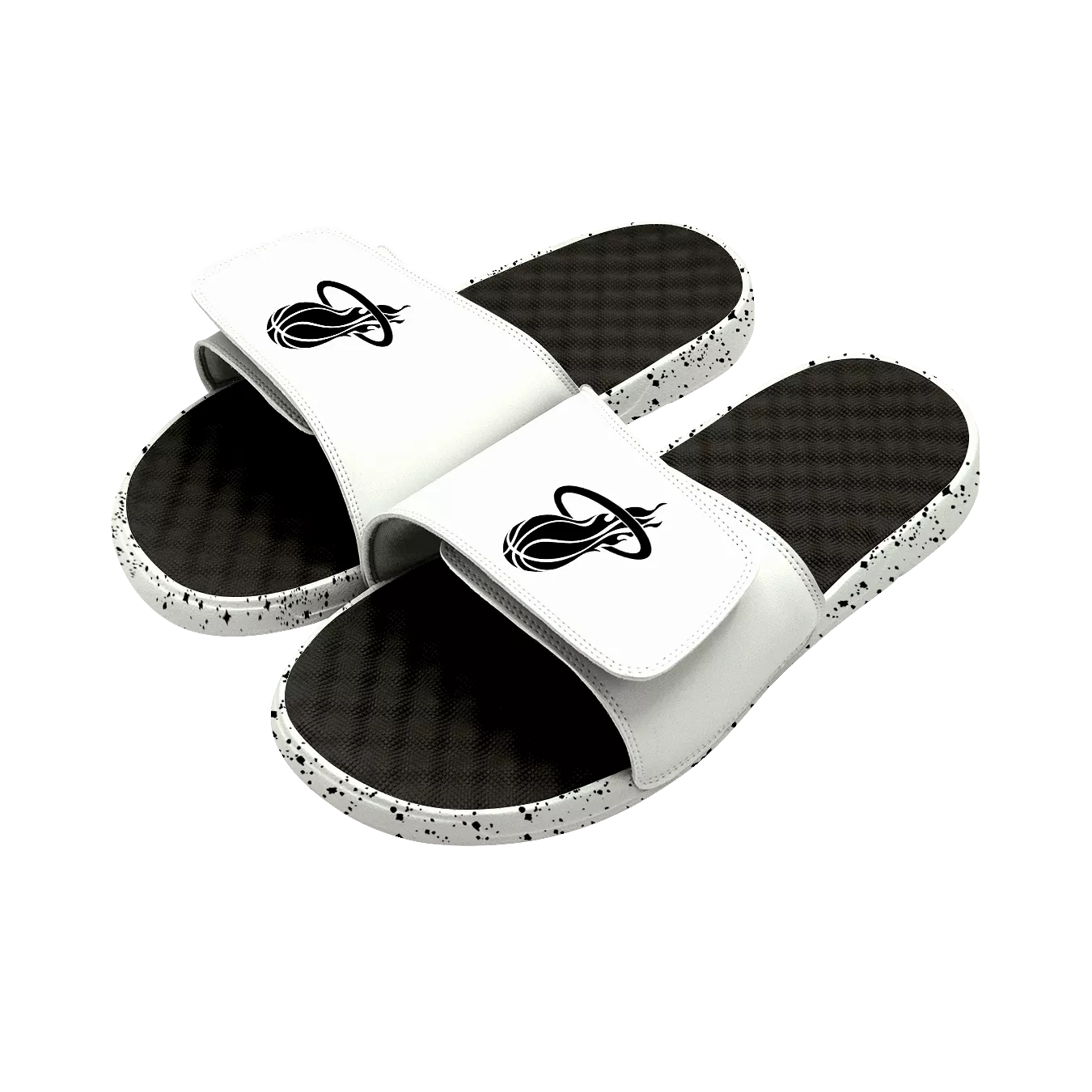 Islide Miami HEAT Logo Black & White Sandals