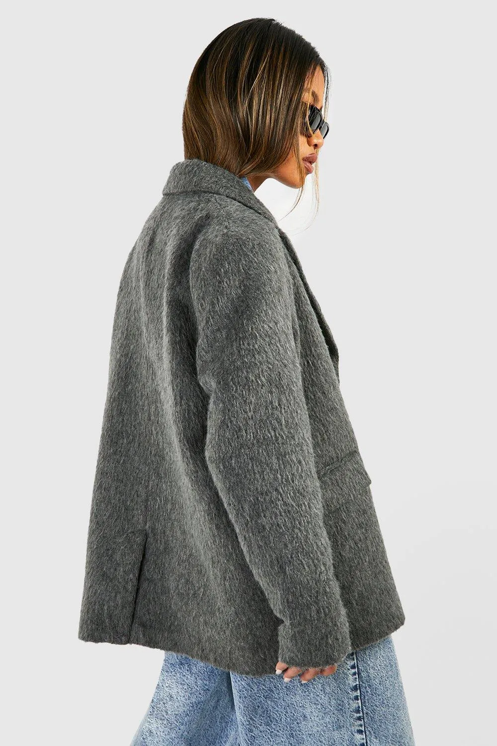 Jackets & Coats | Oversized Textured Wool Blazer | boohoo