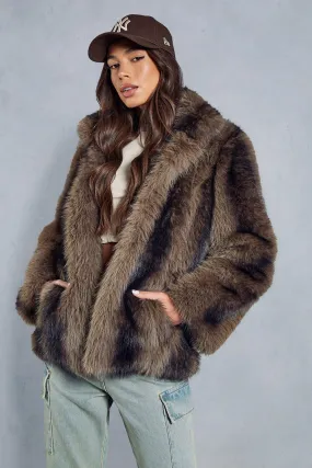 Jackets & Coats | Premium Collared Faux Fur Coat | MissPap