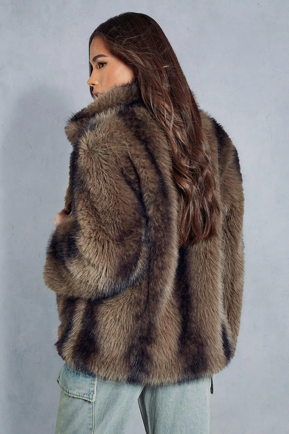 Jackets & Coats | Premium Collared Faux Fur Coat | MissPap