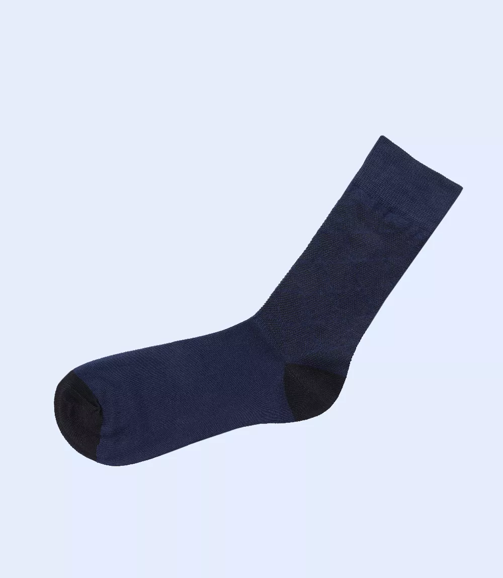 MA1700-NAVY BLACK-Mid-calf Socks For Men