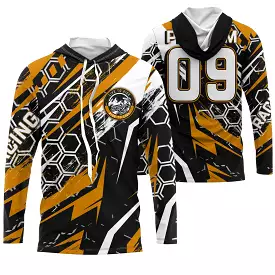 Maillot Cross Protection UV Jaune, Cadeau Personnalisé Pilote Moto Cross, Maillot De Course Jersey - CT20122227