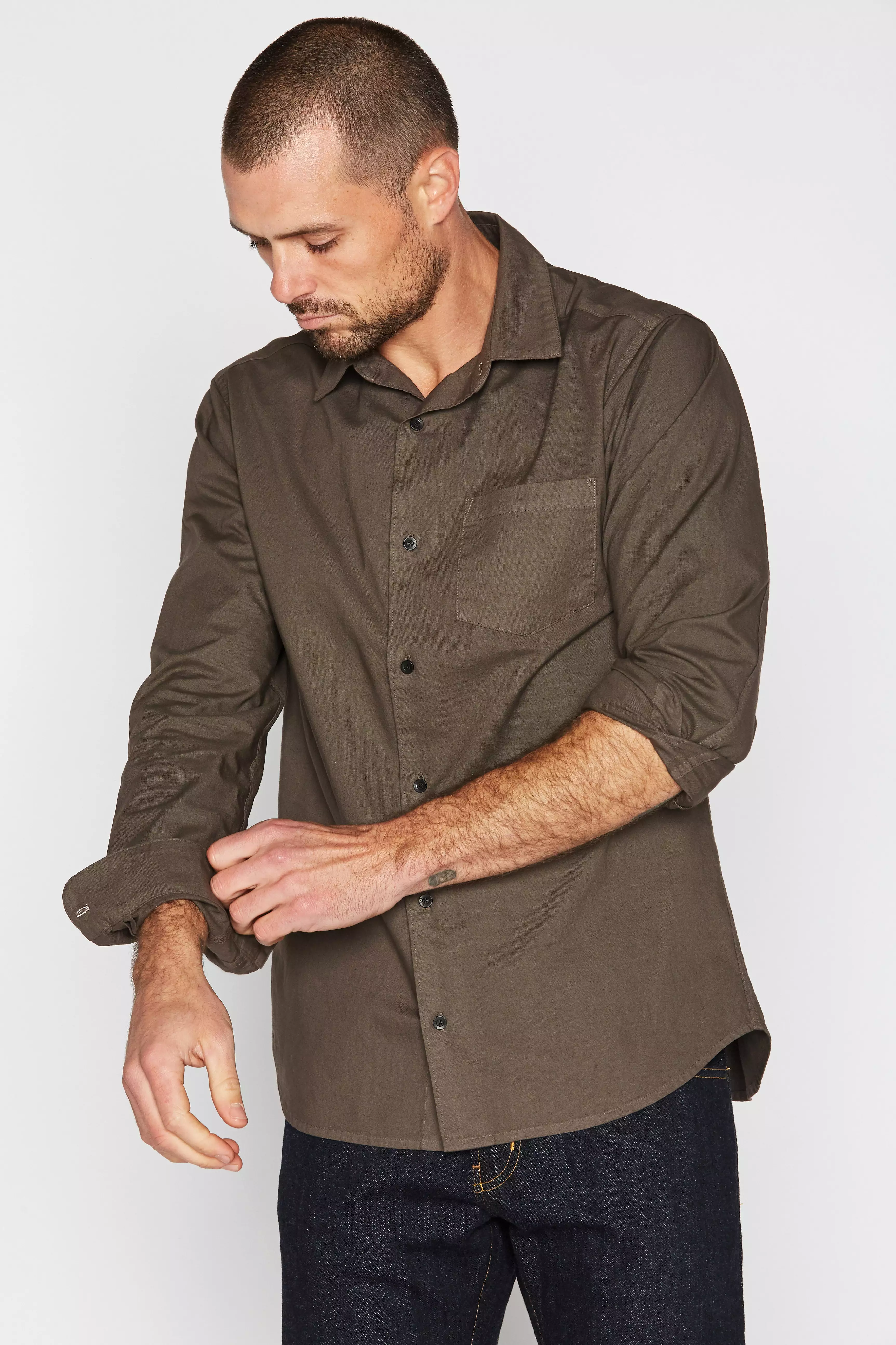 Men's Cotton Button Up Shirt