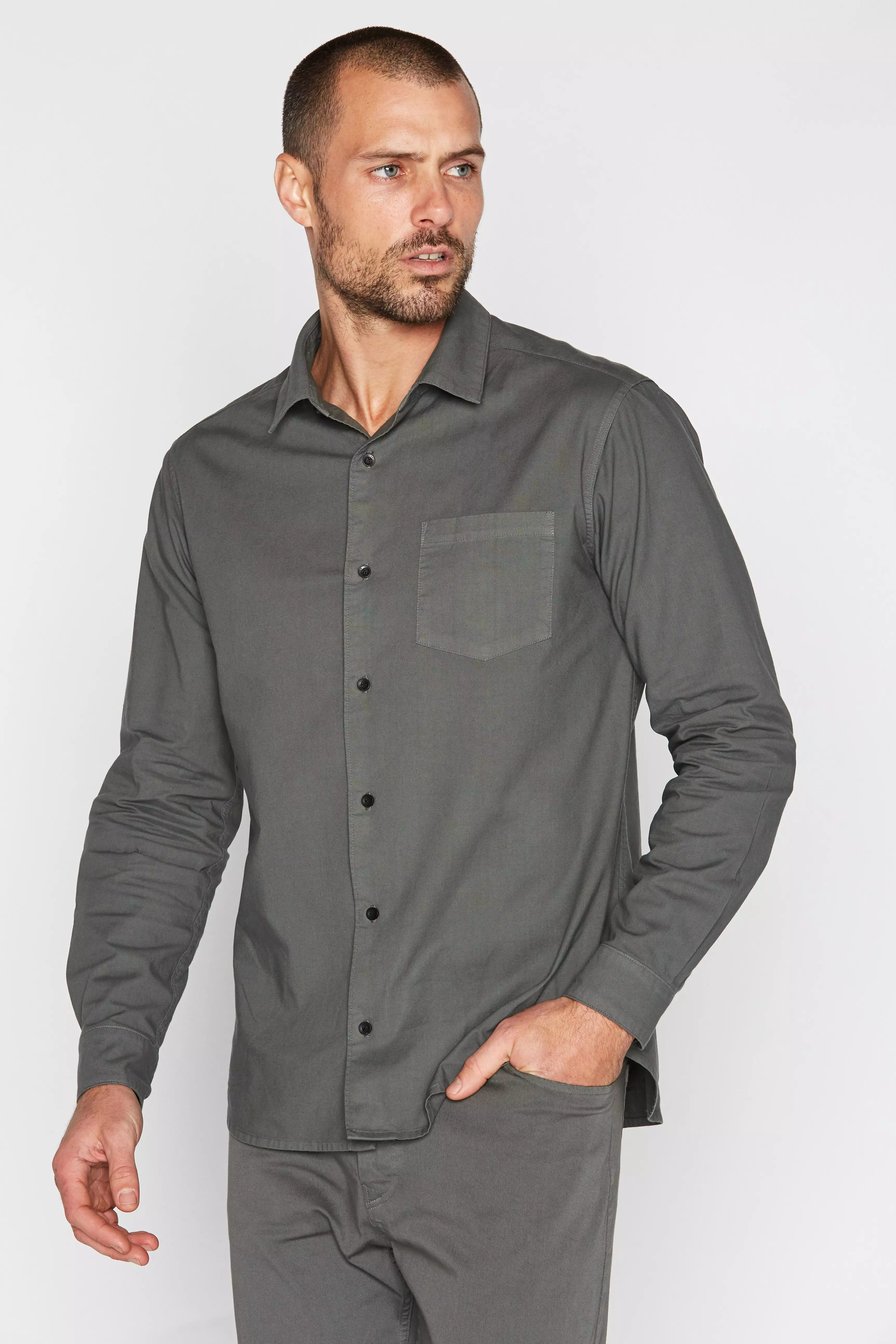 Men's Cotton Button Up Shirt