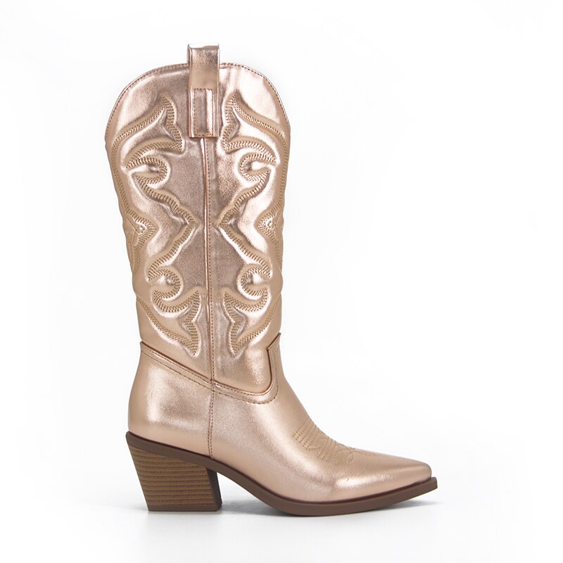 Metallic Shiny Pink Cowboy Cowgirl western Boots For Women