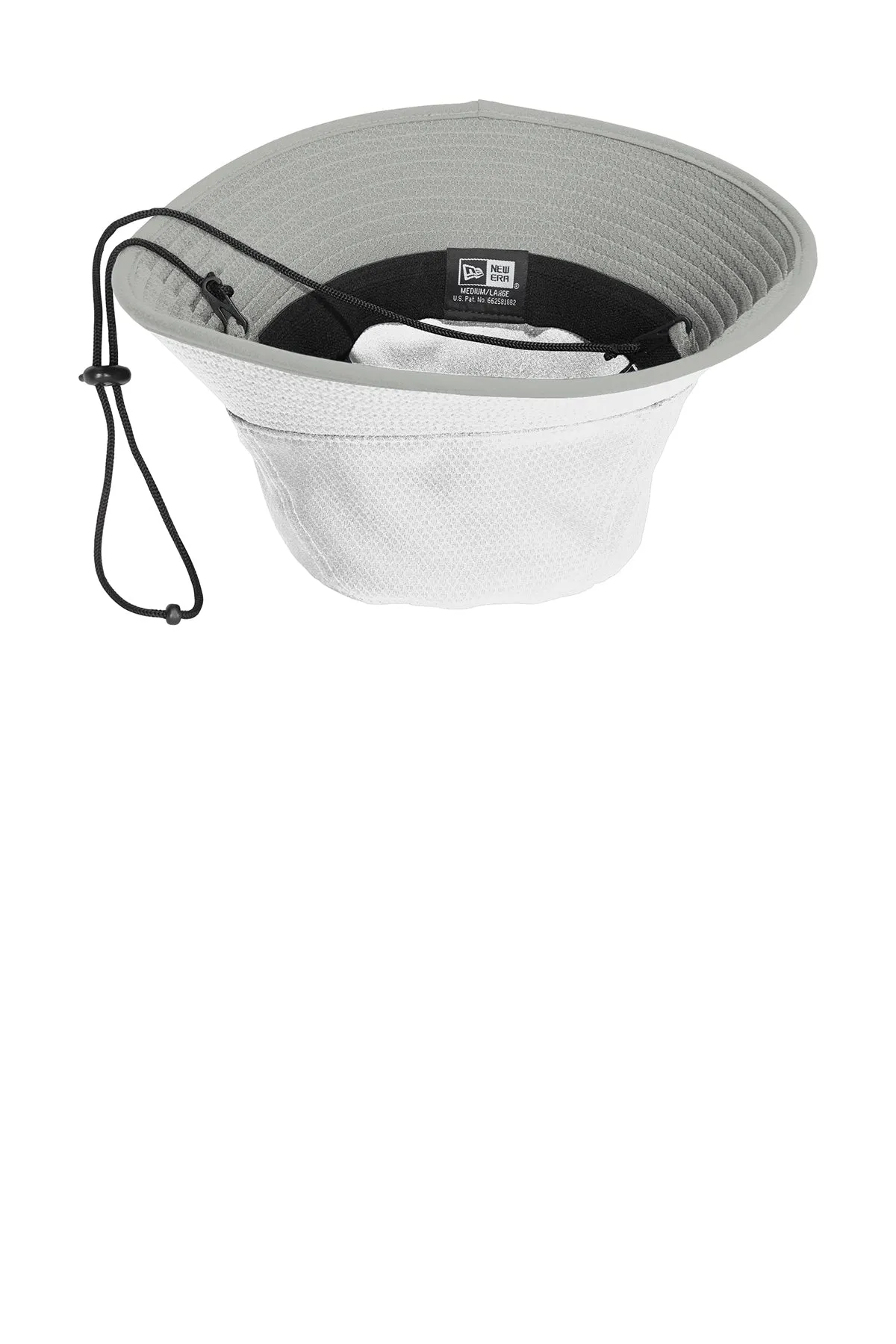 New Era Hex Era Branded Bucket Hats, White Rainstorm Grey