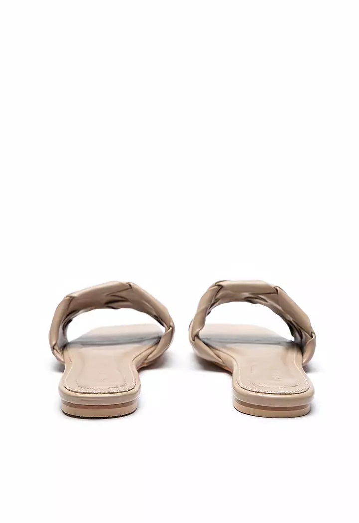 Single Woven Band Flat Slide Sandals