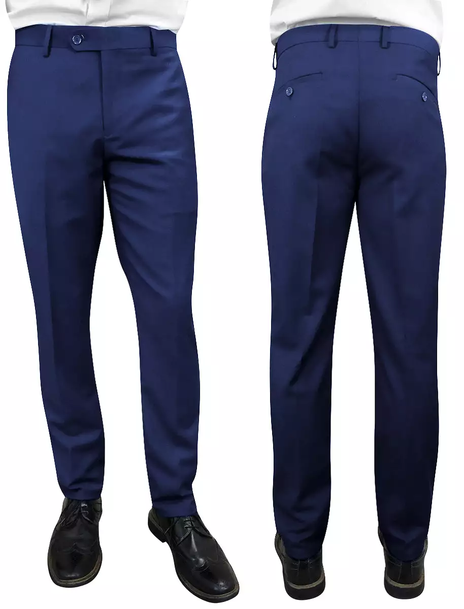 STATEMENT CLOTHING | SLIM FIT PANTS PL-100-SAPPHIRE