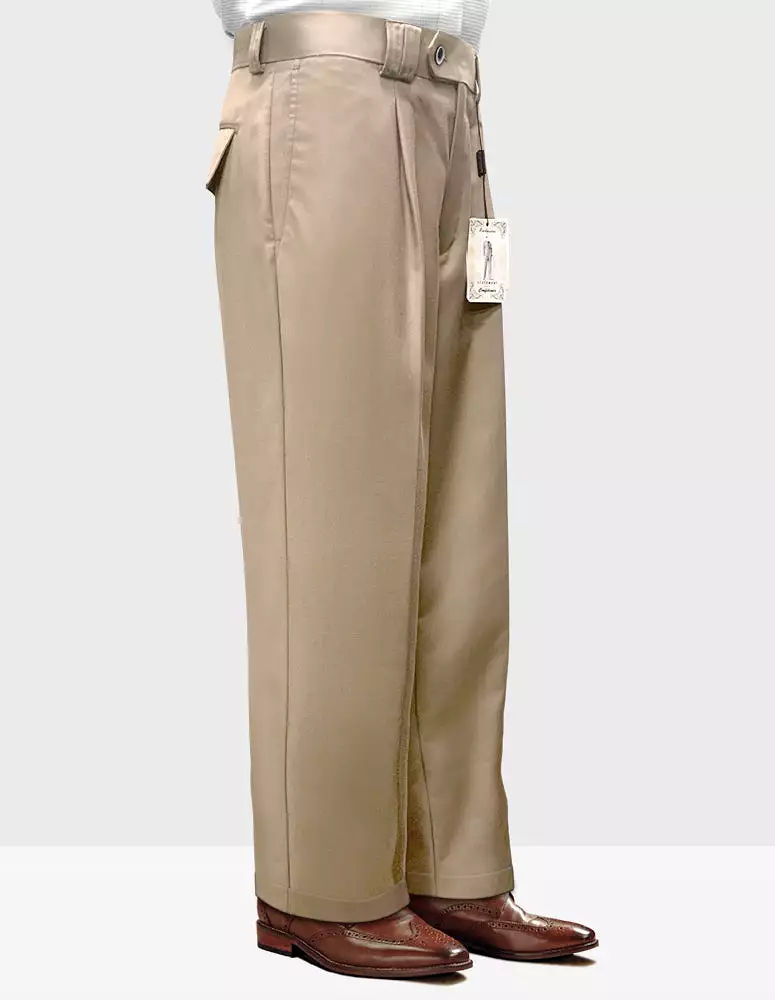 STATEMENT CLOTHING | SOLID COLOR WIDE LEG PANTS WP-100-TAN