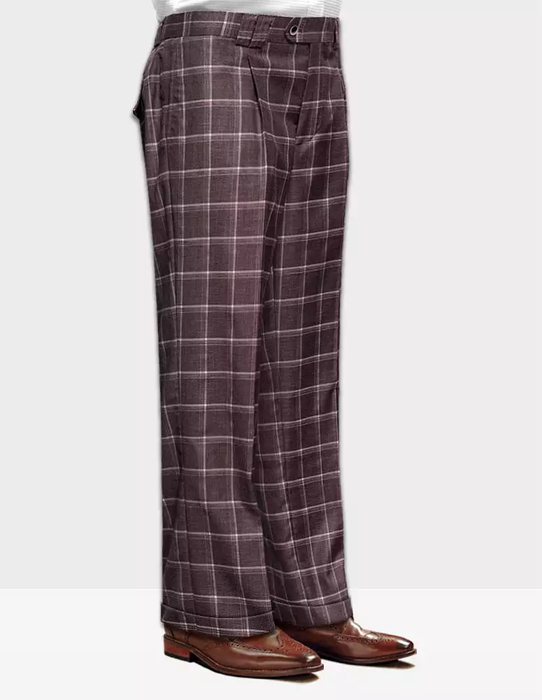 STATEMENT CLOTHING | WIDE LEG PLAID PANTS WP-101-BROWN