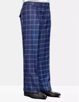 STATEMENT CLOTHING | WIDE LEG PLAID PANTS WP-101-INDIGO