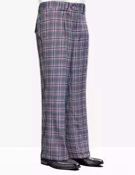 STATEMENT CLOTHING | WIDE LEG PLAID PANTS WP-102-CHARCOAL