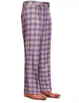 STATEMENT CLOTHING | WIDE LEG PLAID PANTS WP-102-LAVENDER