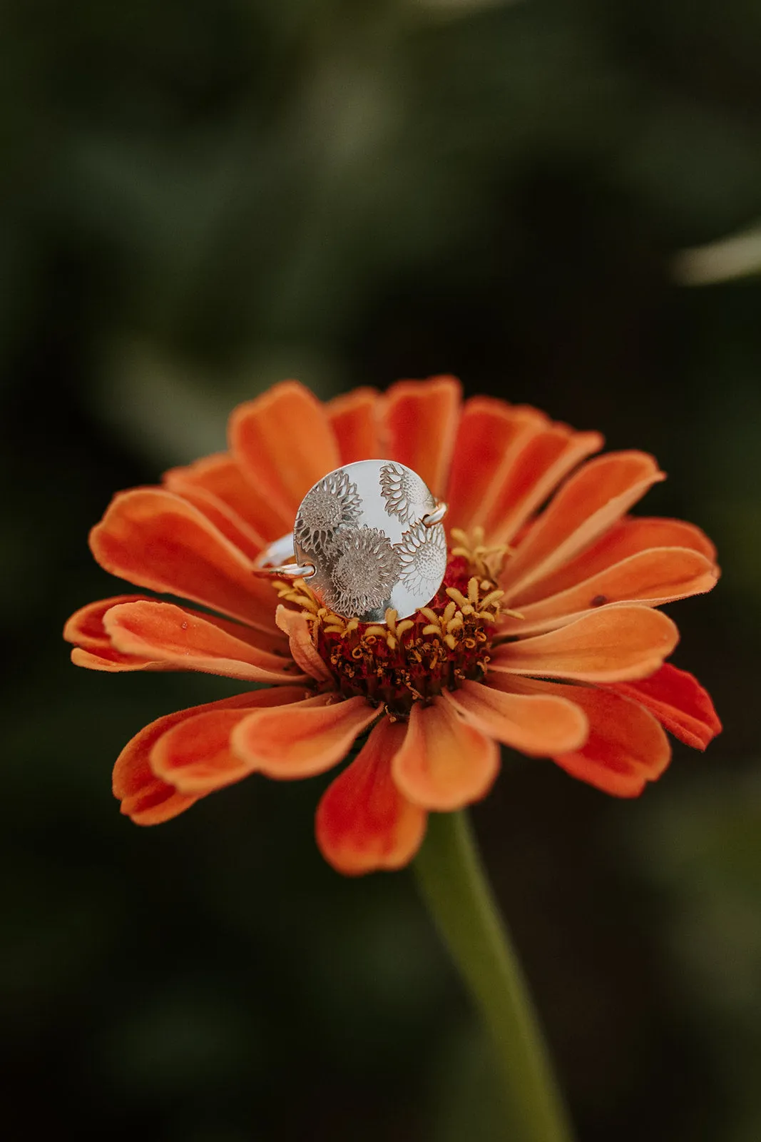 Sunflower Stamped Ring