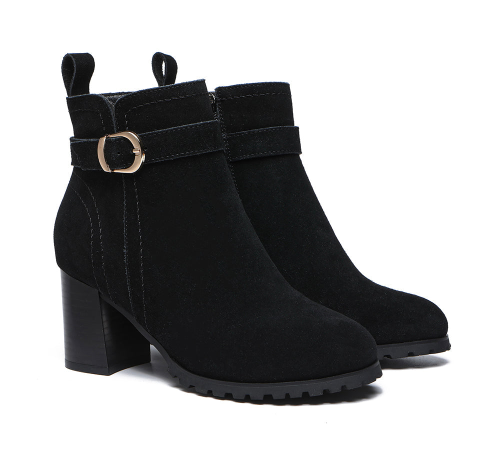 TARRAMARRA Leather Zipper Ankle Heel Boots Women Vica