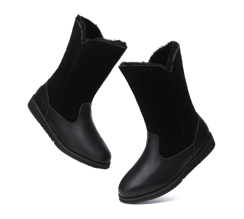 TARRAMARRA Premium Leather Zipper Mid Calf Women Boots Bryanna