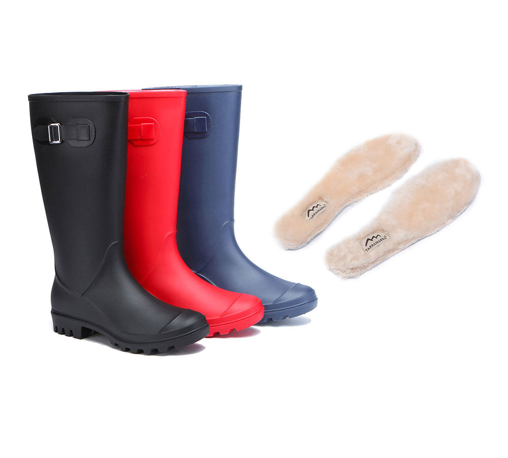 TARRAMARRA Rainboots ,Tall Gumboots Women Veronica With Wool Insoles