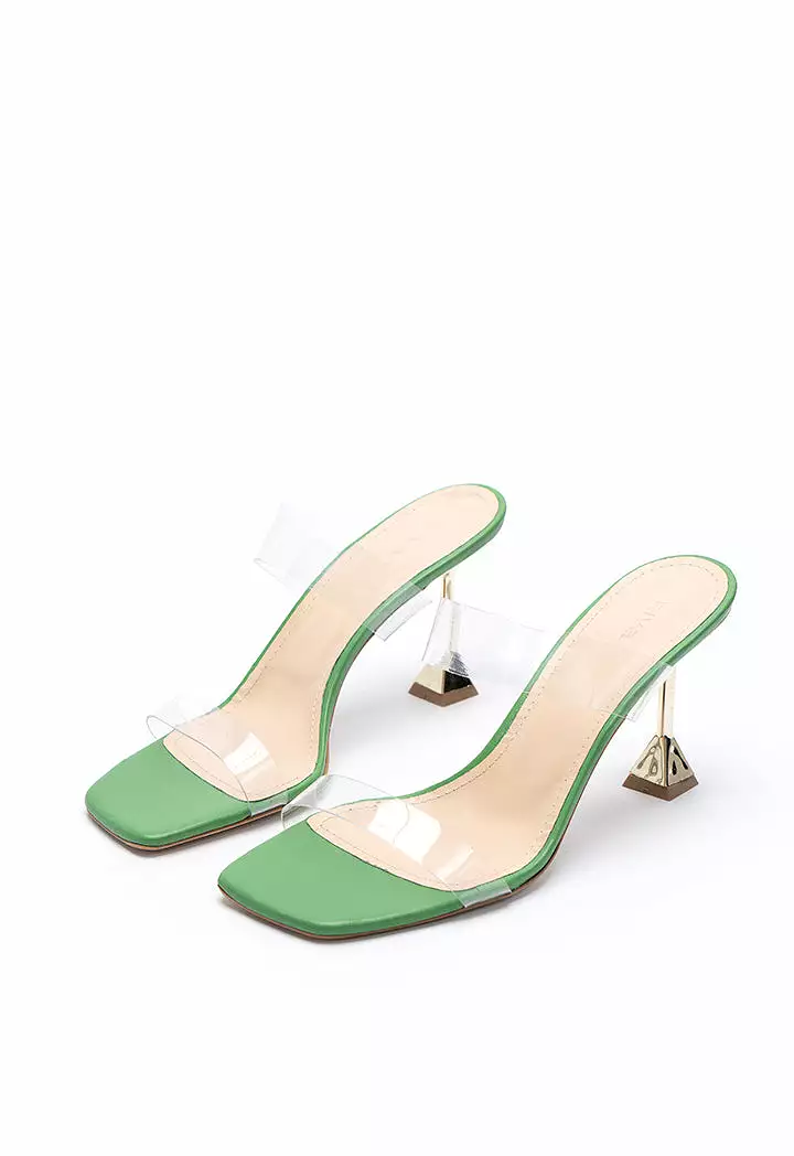 Transparent Square Double Strap Sandals