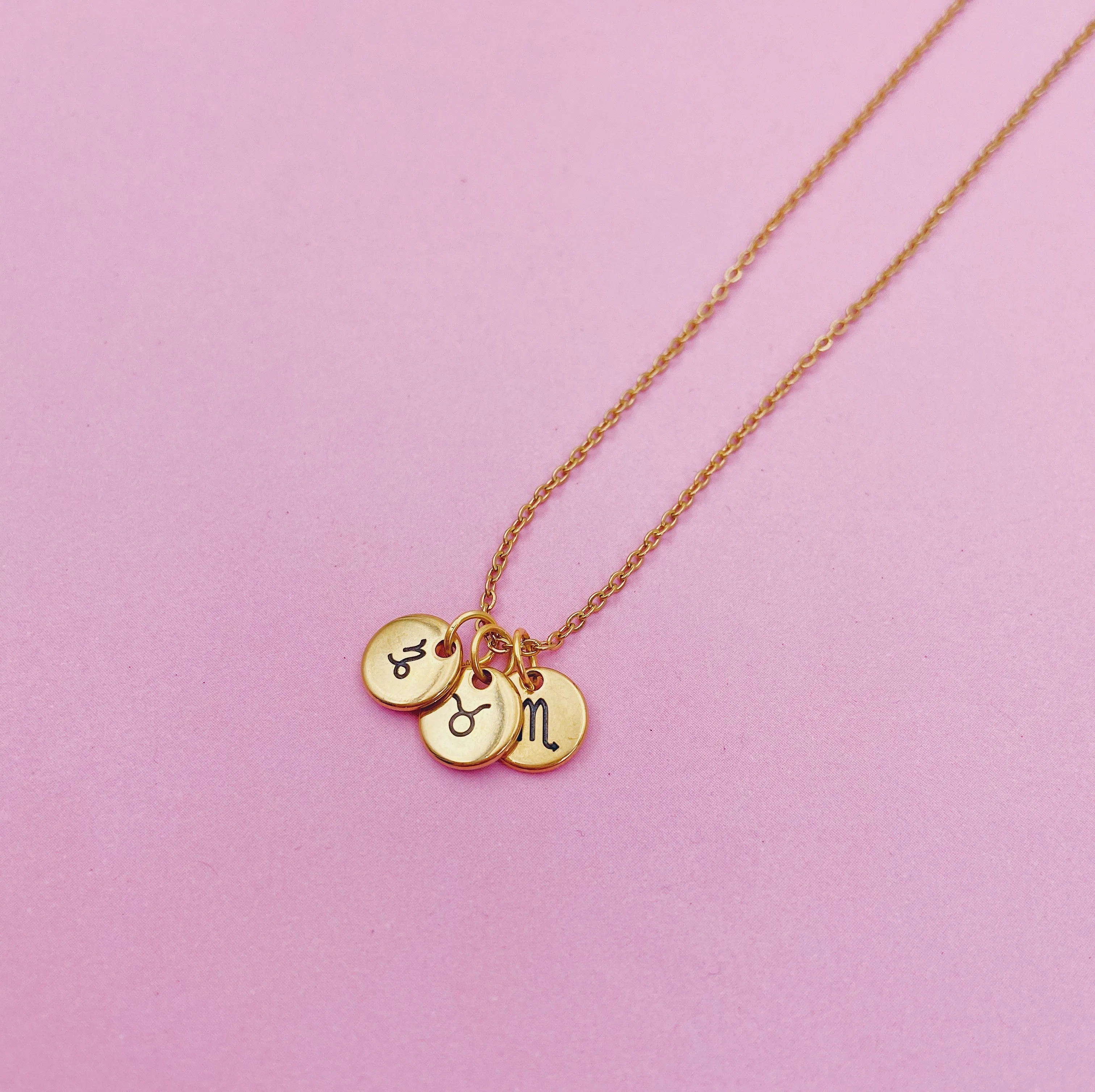 Trio Zodiac Gold Filled Necklace