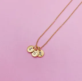 Trio Zodiac Gold Filled Necklace