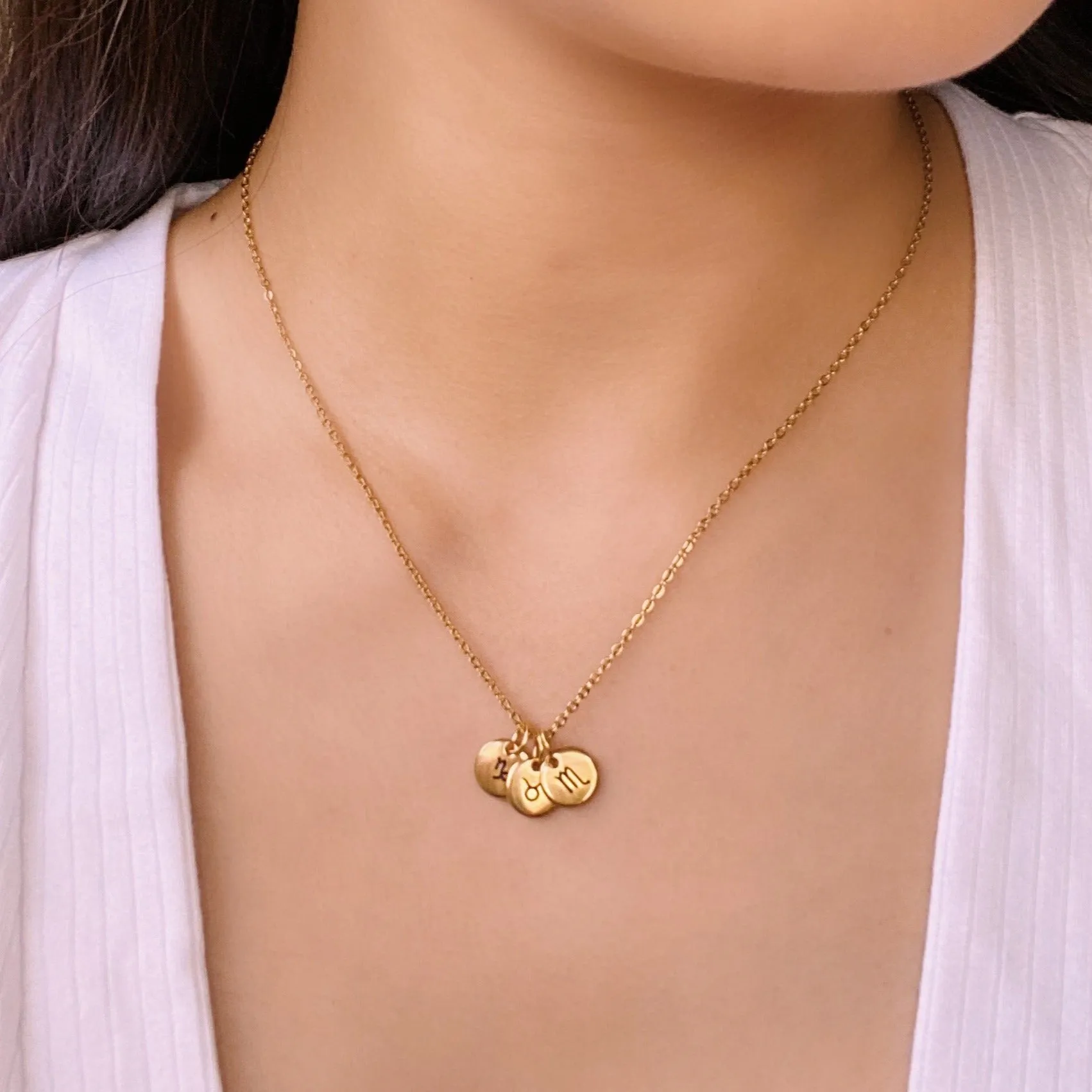 Trio Zodiac Gold Filled Necklace