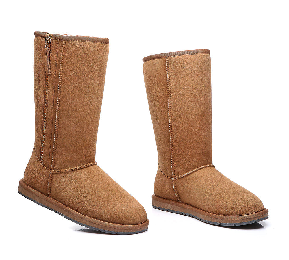 UGG Australian Shepherd Australian Premium Double Face Sheepskin Tall Side Zip Water Resistant Boots