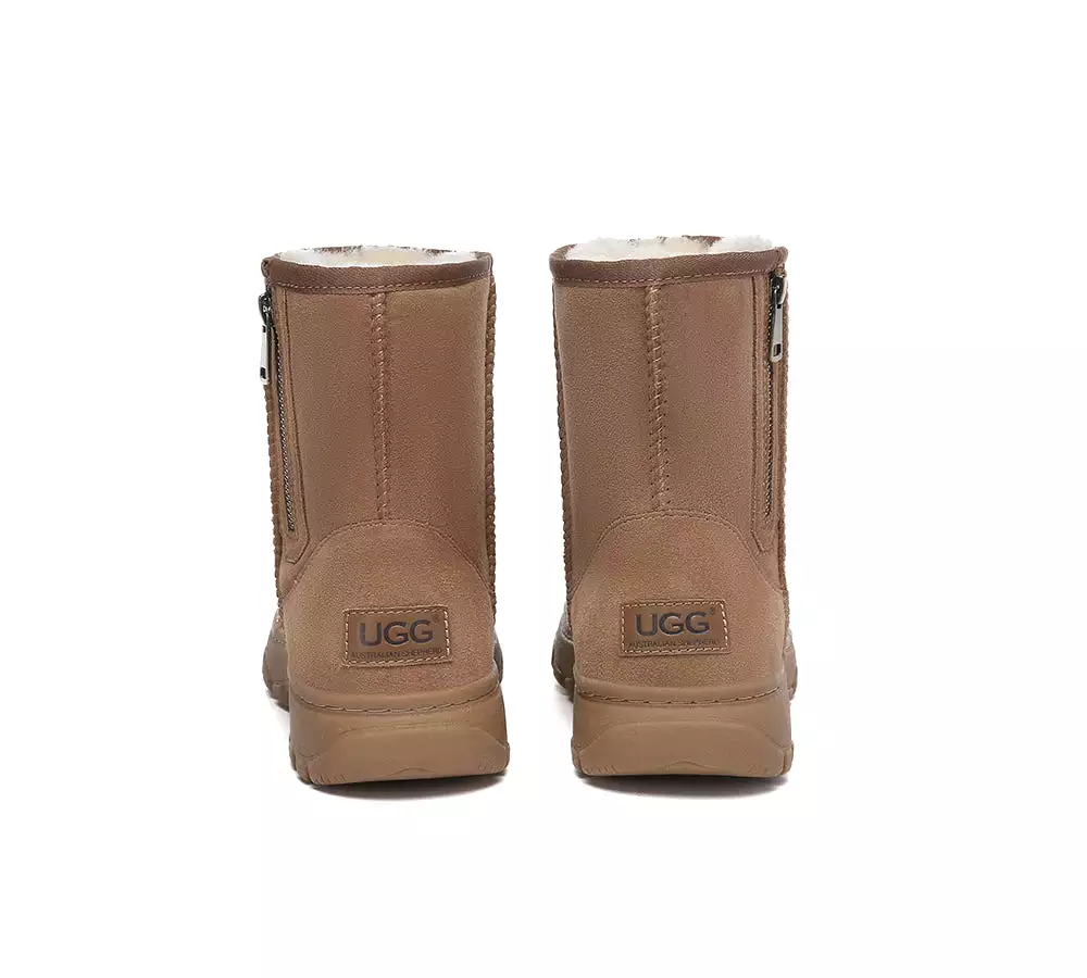 UGG AUSTRALIAN SHEPHERD Sheepskin Wool Zipper Short Outdoor Boots