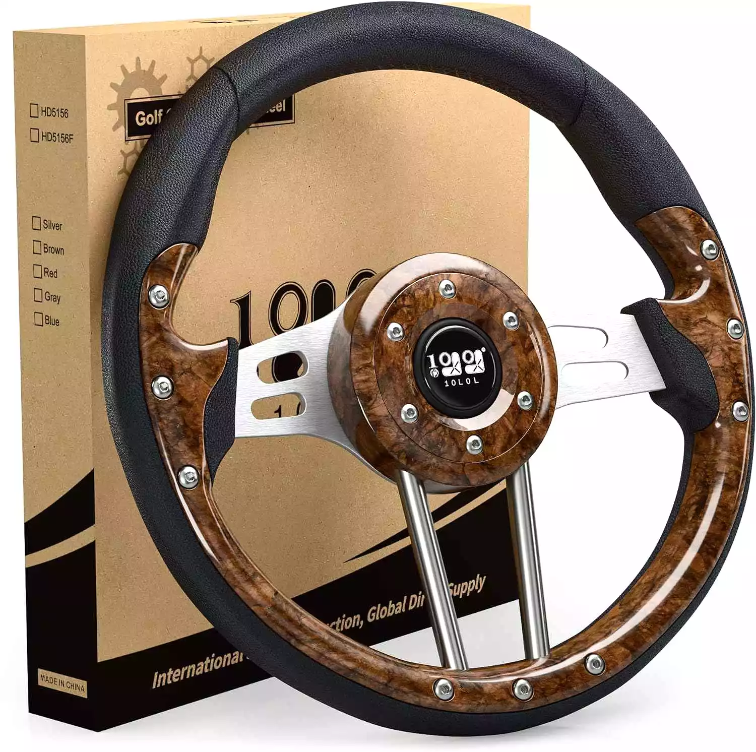 Universal 12.5 Inch Red Golf Cart Steering Wheel Available in Three Colors - 10L0L