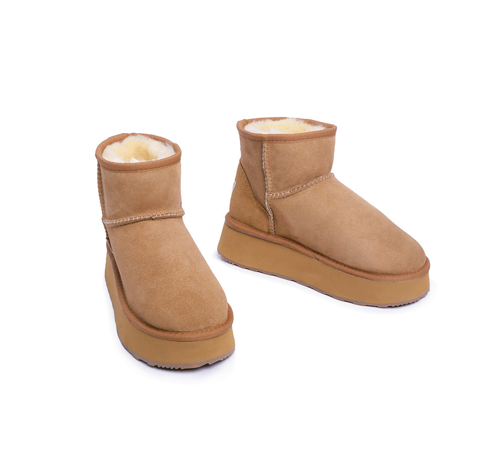 Urban UGG Australian Made Sheepskin Wool Ankle Boots Mini Platform