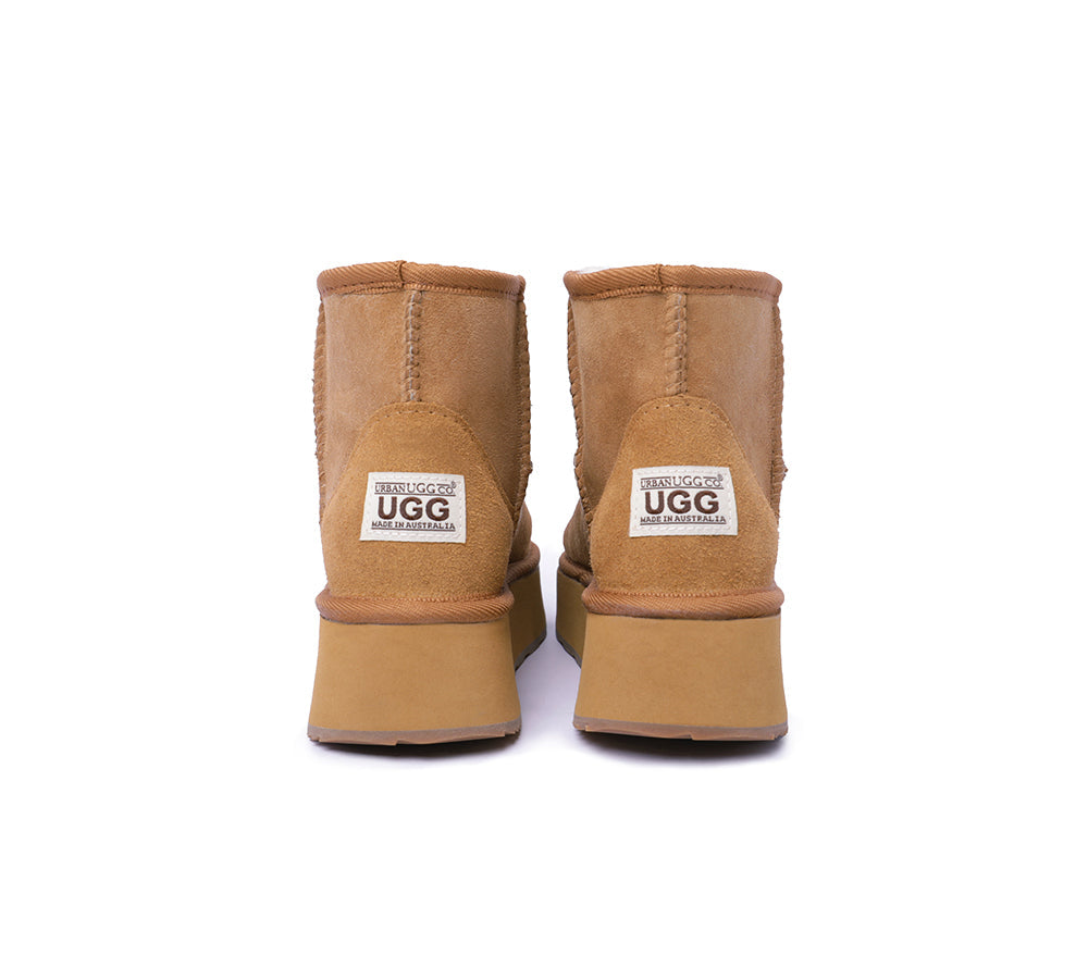 Urban UGG Australian Made Sheepskin Wool Ankle Boots Mini Platform