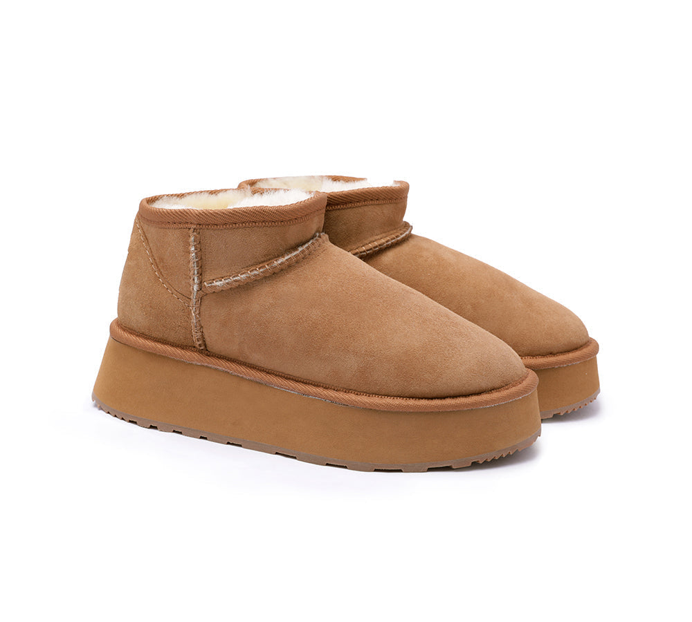 Urban UGG Australian Made Sheepskin Wool Ankle Boots Ultra Mini Platform