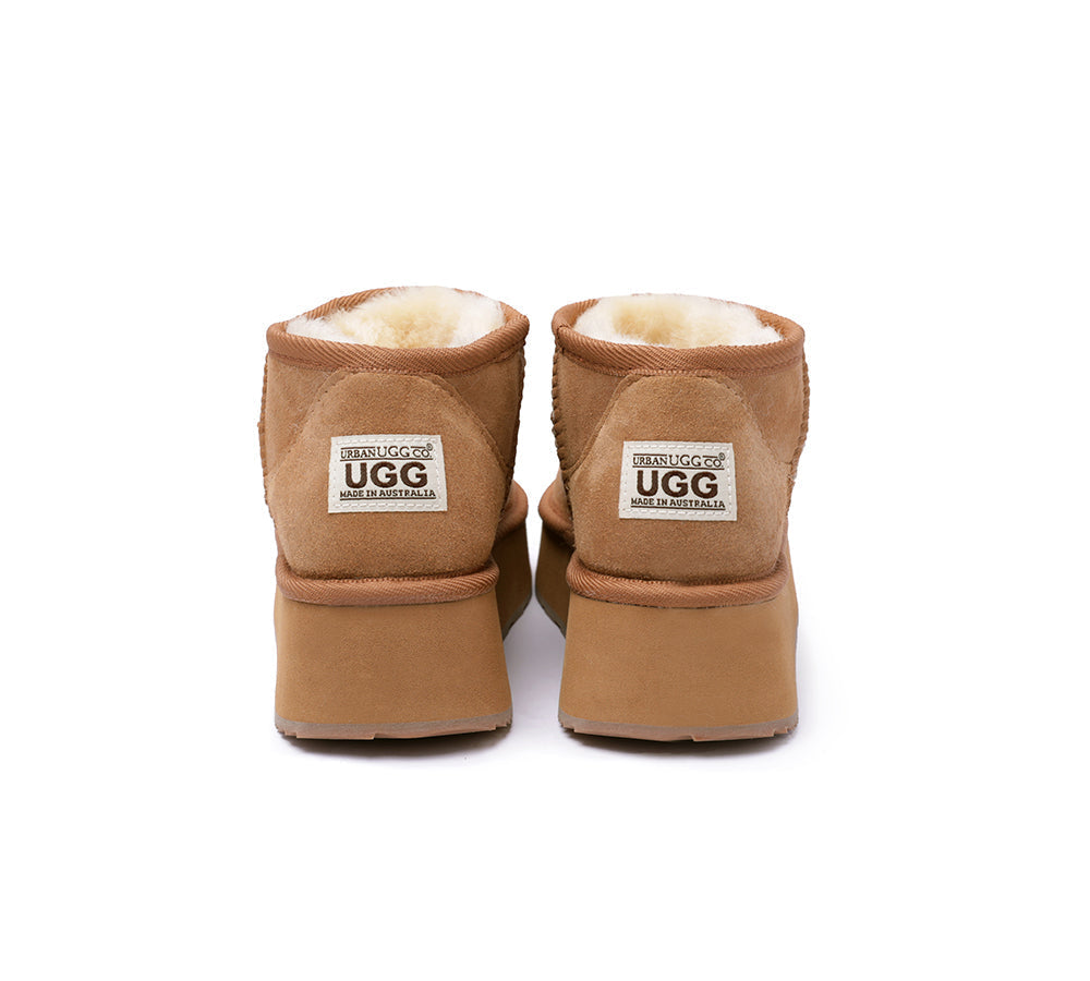 Urban UGG Australian Made Sheepskin Wool Ankle Boots Ultra Mini Platform