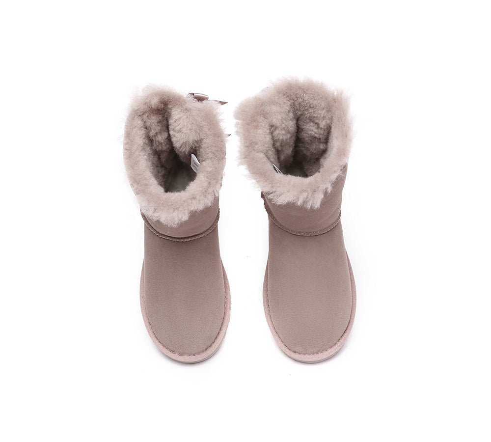 URBAN UGG Urban Ugg Boots Double Faced Sheepskin Short Back Bow