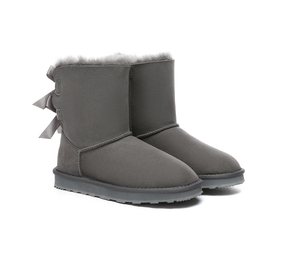 URBAN UGG Urban Ugg Boots Double Faced Sheepskin Short Back Bow