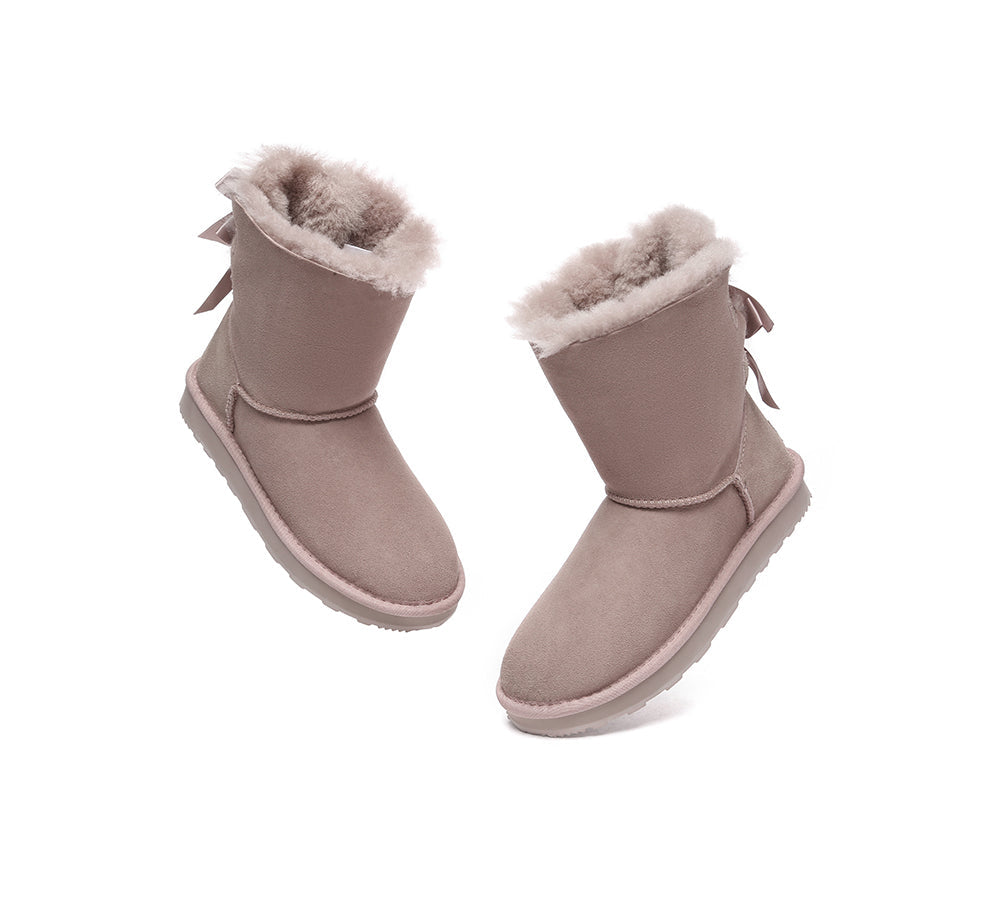 URBAN UGG Urban Ugg Boots Double Faced Sheepskin Short Back Bow