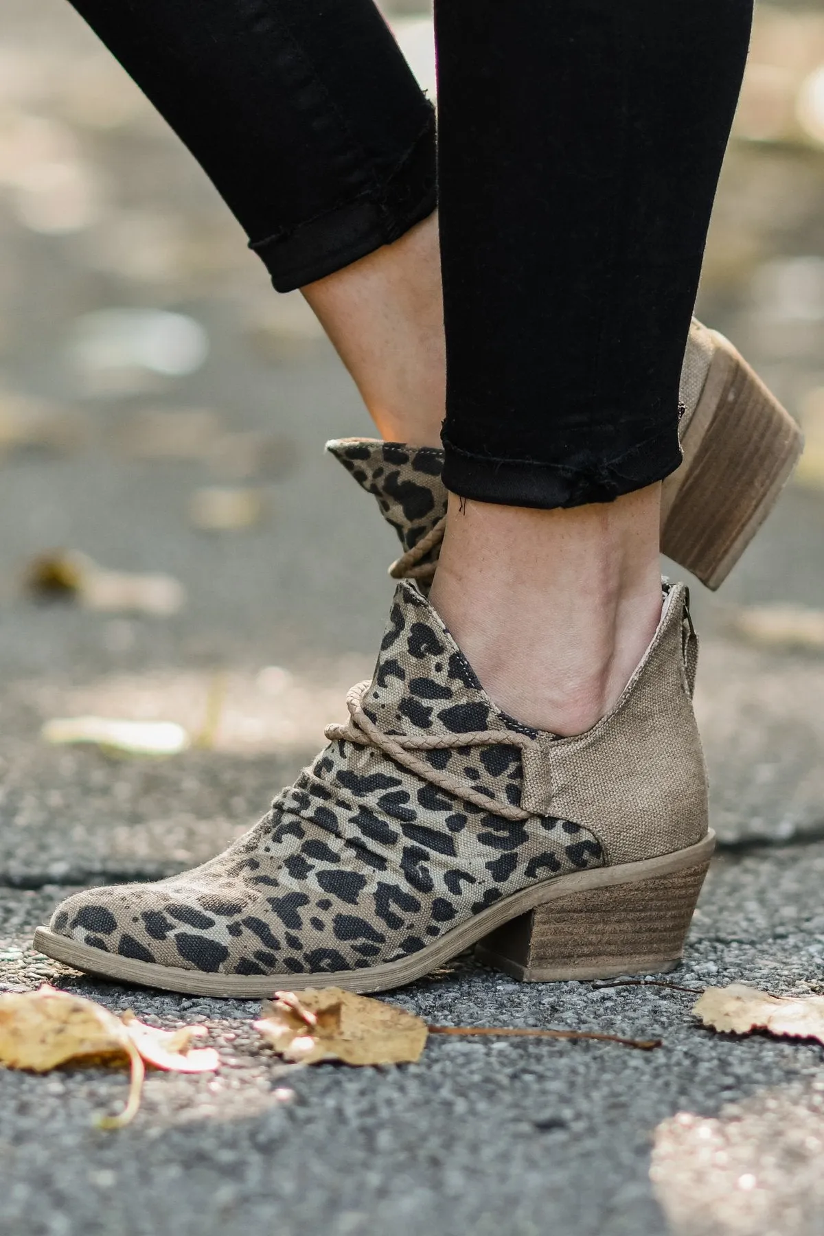 Very G Spartan Booties- Tan Leopard