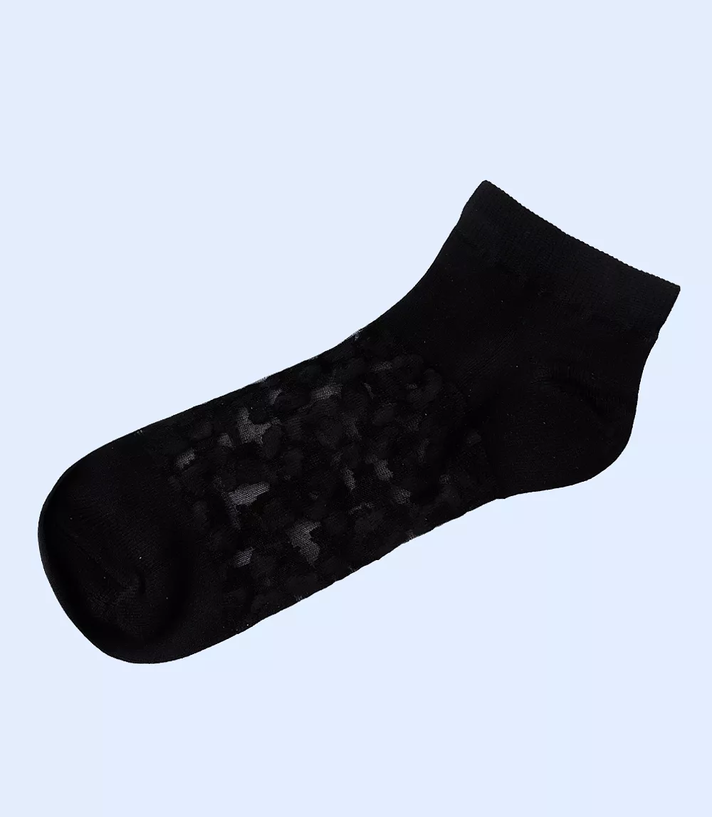 WA1350-BLACK-Women Ankle Sock