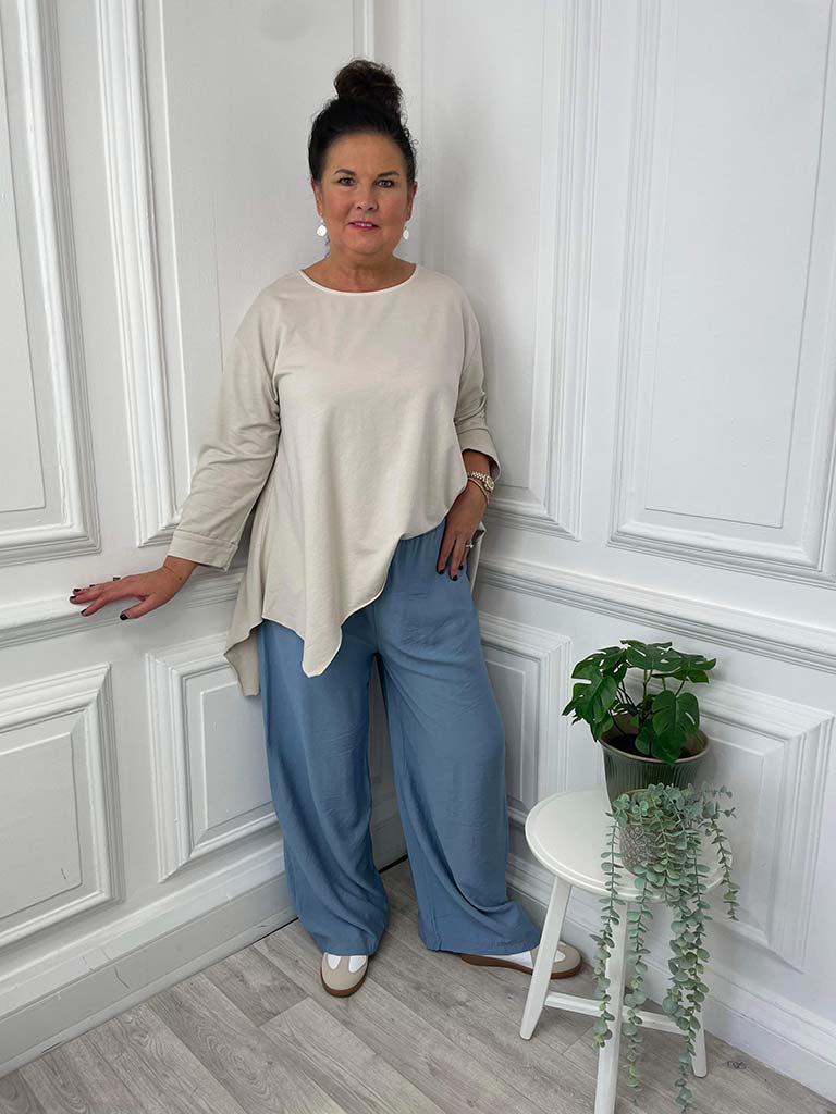 Wide Leg Trousers - Denim