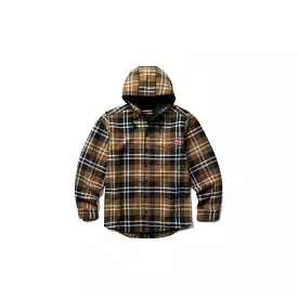 Wolverine Bucksaw Hooded Flannel Shirt Jac Pecan Plaid